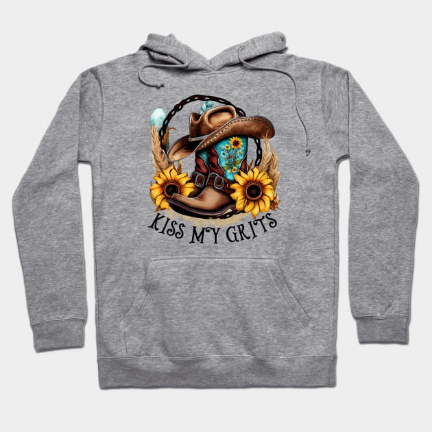 KISS MY GRITS COUNTRY WESTERN Hoodie by XOXO VENUS